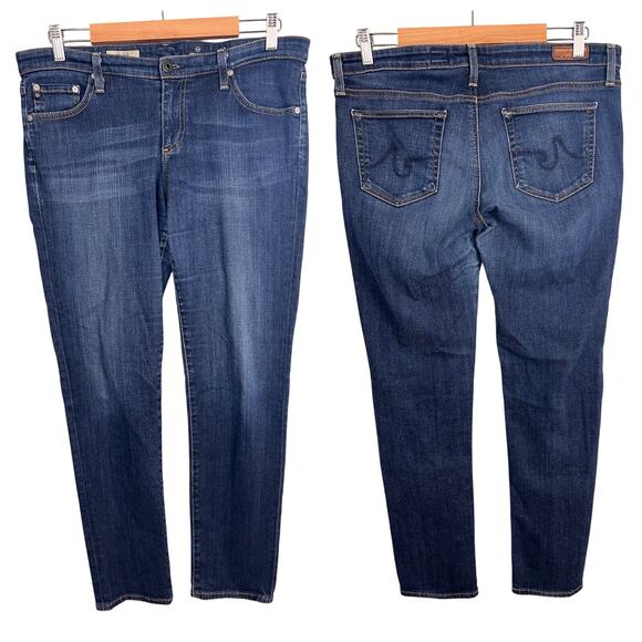 AG Adriano Goldschmied Women’s 32R Cigarette Leg Jeans Stretch Denim Slim Preppy - Picture 1 of 11